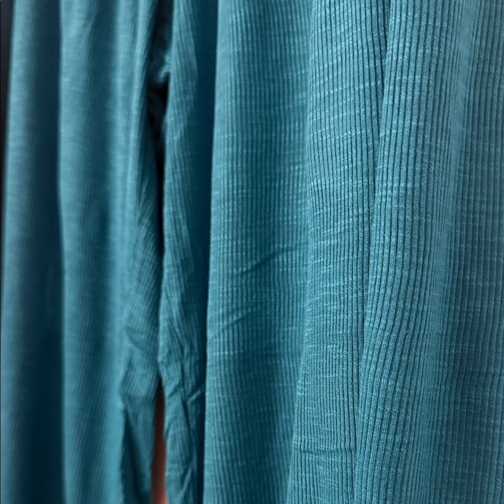Joyspun Ribbed Knit Lounge Pants – Teal, Size L - Picture 5 of 5